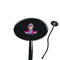 Airplane Theme - for Girls Black Plastic 7" Stir Stick - Oval - Closeup