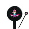 Airplane Theme - for Girls Black Plastic 7" Stir Stick - Round - Closeup