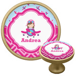 Airplane Theme - for Girls Cabinet Knob - Gold (Personalized)