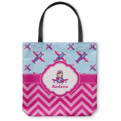 Airplane Theme - for Girls Canvas Tote Bag (Personalized)