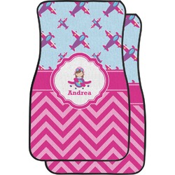 Airplane Theme - for Girls Car Floor Mats (Front Seat) (Personalized)