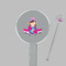 Airplane Theme - for Girls Clear Plastic 7" Stir Stick - Round - Closeup