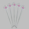 Airplane Theme - for Girls Clear Plastic 7" Stir Stick - Round - Fan View