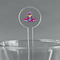 Airplane Theme - for Girls Clear Plastic 7" Stir Stick - Round - Main