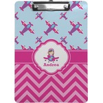 Airplane Theme - for Girls Clipboard (Personalized)