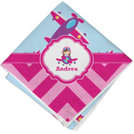 Airplane Theme - for Girls Cloth Napkin w/ Name or Text