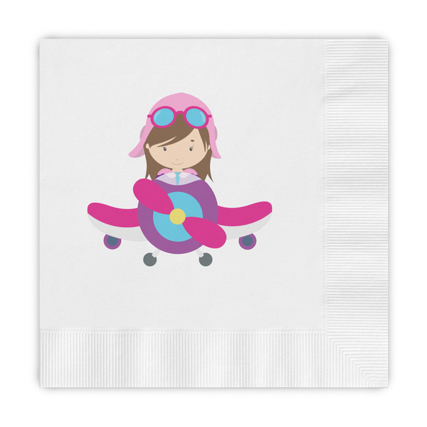 Custom Airplane Theme - for Girls Embossed Decorative Napkins