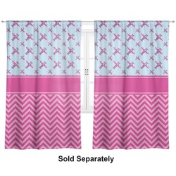 Airplane Theme - for Girls Curtain Panel - Custom Size