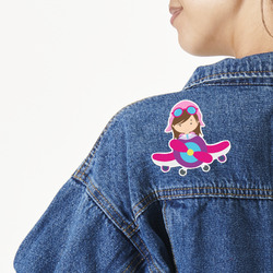 Airplane Theme - for Girls Twill Iron On Patch - Custom Shape
