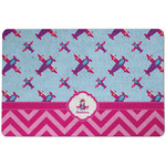 Airplane Theme - for Girls Dog Food Mat w/ Name or Text