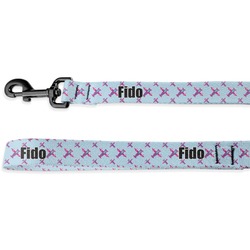 Airplane Theme - for Girls Deluxe Dog Leash - 4 ft (Personalized)