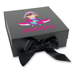 Airplane Theme - for Girls Gift Box with Magnetic Lid - Black