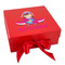 Airplane Theme - for Girls Gift Boxes with Magnetic Lid - Red - Front