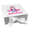 Airplane Theme - for Girls Gift Boxes with Magnetic Lid - White - Front