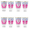 Airplane Theme - for Girls Glass Shot Glass - with gold rim - Set of 4 - APPROVAL