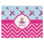 Airplane Theme - for Girls Single-Sided Linen Placemat - Single w/ Name or Text