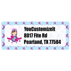 Airplane Theme - for Girls Return Address Labels (Personalized)