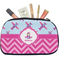 Airplane Theme - for Girls Makeup / Cosmetic Bag - Medium (Personalized)