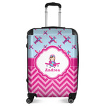 Airplane Theme - for Girls Suitcase - 24" Medium - Checked (Personalized)