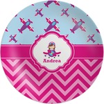 Airplane Theme - for Girls Melamine Plate (Personalized)