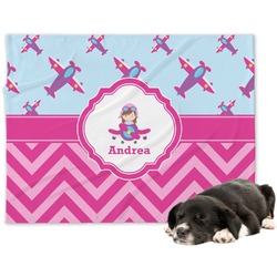 Airplane Theme - for Girls Dog Blanket - Regular (Personalized)