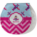 Airplane Theme - for Girls Burp Pad - Velour w/ Name or Text