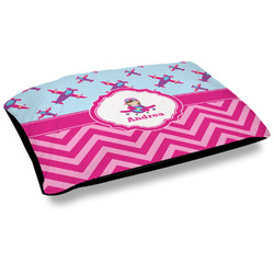 Airplane Theme - for Girls Outdoor Dog Bed - Large (Personalized)