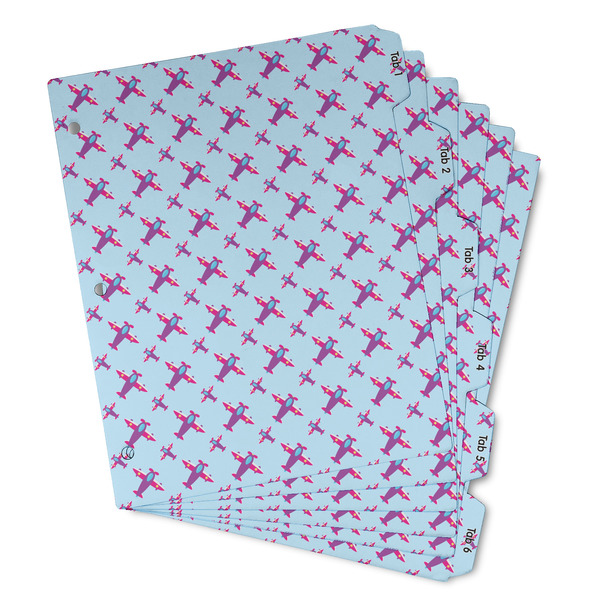 Custom Airplane Theme - for Girls Binder Tab Divider - Set of 6 (Personalized)