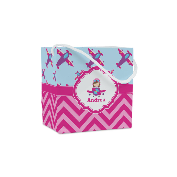 Custom Airplane Theme - for Girls Party Favor Gift Bags - Matte (Personalized)