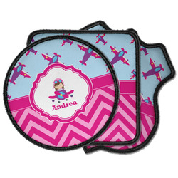 Airplane Theme - for Girls Iron on Patches (Personalized)