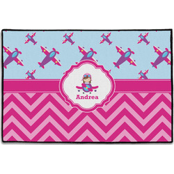Airplane Theme - for Girls Door Mat - 36"x24" (Personalized)