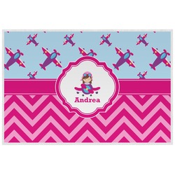 Airplane Theme - for Girls Laminated Placemat w/ Name or Text