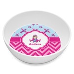 Airplane Theme - for Girls Melamine Bowl - 8 oz (Personalized)