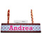 Airplane Theme - for Girls Red Mahogany Nameplates with Business Card Holder - Straight