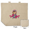 Airplane Theme - for Girls Reusable Cotton Grocery Bag - Front & Back View