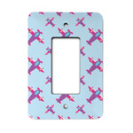 Airplane Theme - for Girls Rocker Style Light Switch Cover - Single Switch