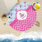 Airplane Theme - for Girls Round Beach Towel Lifestyle