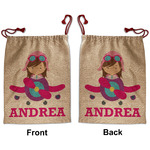 Airplane Theme - for Girls Santa Sack - Front & Back