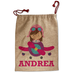 Airplane Theme - for Girls Santa Sack - Front