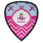 Airplane Theme - for Girls Iron on Shield Patch A w/ Name or Text