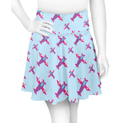 Airplane Theme - for Girls Skater Skirt - Large