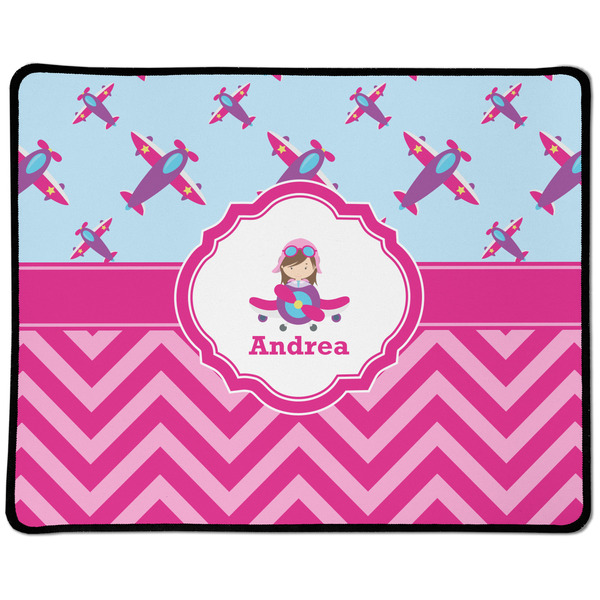 Custom Airplane Theme - for Girls Large Gaming Mouse Pad - 12.5" x 10" (Personalized)