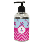 Airplane Theme - for Girls Plastic Soap / Lotion Dispenser (8 oz - Small - Black) (Personalized)