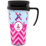 Airplane Theme - for Girls Acrylic Travel Mug with Handle (Personalized)