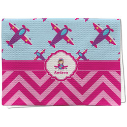 Airplane Theme - for Girls Kitchen Towel - Waffle Weave (Personalized)