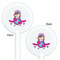 Airplane Theme - for Girls White Plastic 5.5" Stir Stick - Double Sided - Round - Front & Back