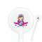 Airplane Theme - for Girls White Plastic 5.5" Stir Stick - Round - Closeup