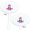 Airplane Theme - for Girls White Plastic 7" Stir Stick - Double Sided - Oval - Front & Back