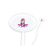 Airplane Theme - for Girls Oval Stir Sticks