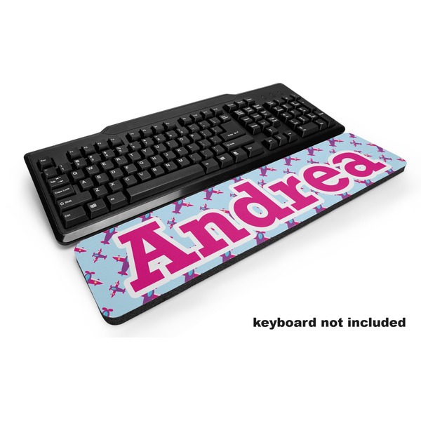 Custom Airplane Theme - for Girls Keyboard Wrist Rest (Personalized)